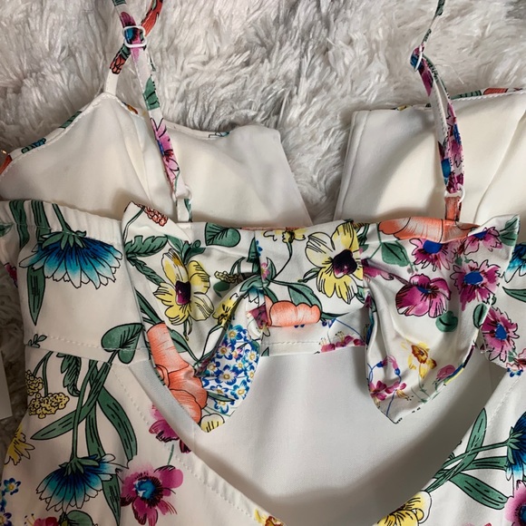 Trixxi Juniors Floral Bow-Back Dress Size 7 - Picture 8 of 8